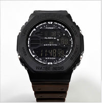 FOREST Sports Digital Watch for Men – Rugged Black Dial with Brown Strap | WR30M Water Resistant