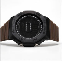 FOREST Sports Digital Watch for Men – Rugged Black Dial with Brown Strap | WR30M Water Resistant