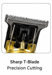 Premium Gold T-Blade Hair & Beard Trimmer | USB Rechargeable Grooming Kit