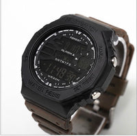 FOREST Sports Digital Watch for Men – Rugged Black Dial with Brown Strap | WR30M Water Resistant